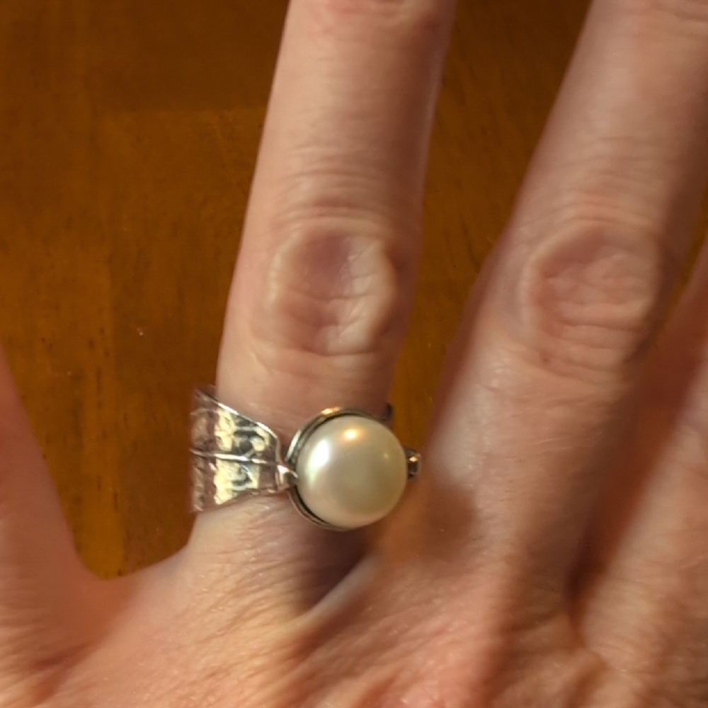 Silpada Silver Ring with Pearl Accent